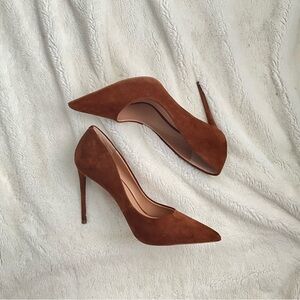 Steve Madden Brown Suede Pointed-Toe Heels